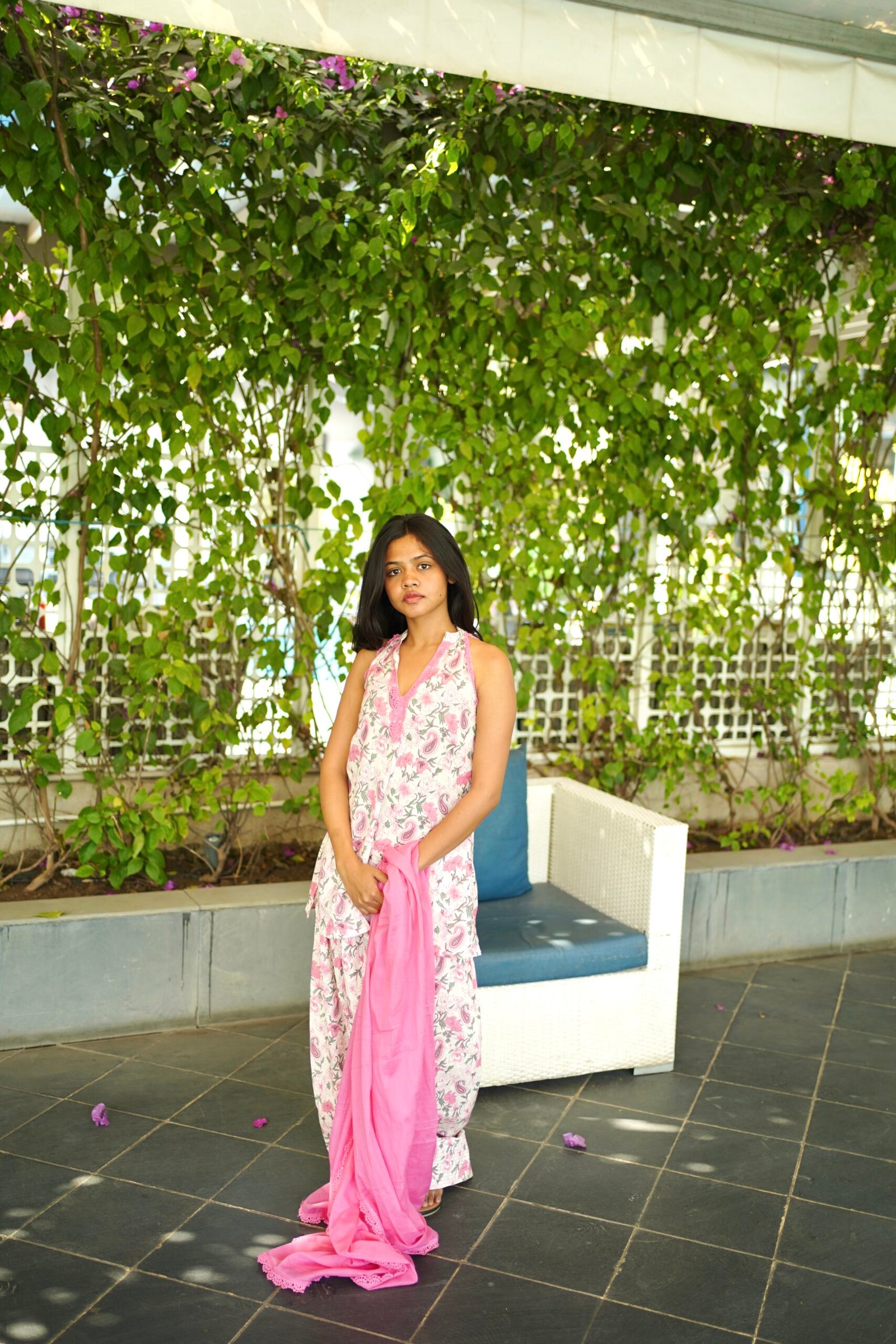 Plazzo set with dupatta (pink) - Image 5